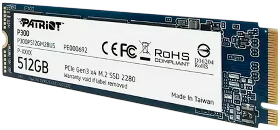 PATRIOT P300 512GB PCIe 3.0 NVMe M.2 (2280) 1